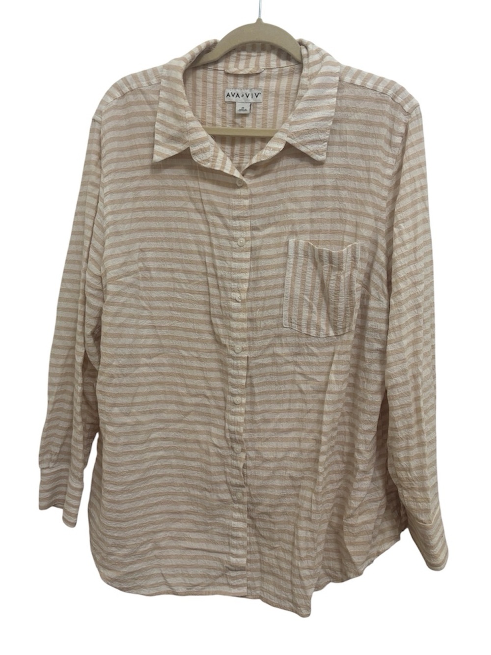 Ava & Viv Striped Button-Up Top